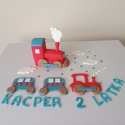 Ciuchcia na tort pociąg ozdoby cukrowe 