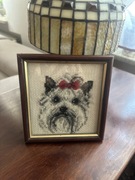 Obrazek rękodzieło west terrier pies 17x16