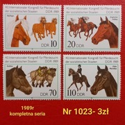 Znaczki fauna:1023: konie, zwierzęta- DDR/NRD 1989r **