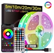 TAŚMA LED RGB 5m Ledy 5050 Listwa 230v 12v KOLOROWA NA PILOTA + APLIKACJA
