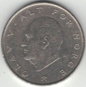 Norwegia 1 korona krone 1975 - 25 mm - nr 1