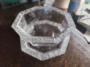 Rosenthal – elegancka szklana misa sześciokątna plus 2 talerze