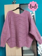 Sweter damski oversize luźny nietoperz 30% moher uni 40 42 44