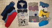 Zestaw ubrań dla chłopca r. 92 spodnie bluzki kamizelka bluza sweter 19 szt