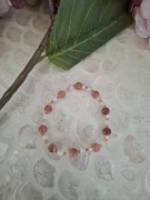 Bransoletka handmade z naturalnych kamieni spinel kamień słoneczny  muszla 