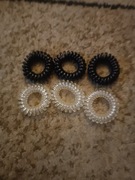 Gumki do włosów czarny i biały 