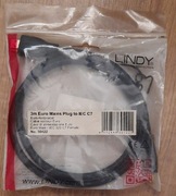 Nowy Kabel Zasilający LINDY 3m | Ósemka (IEC C7) | Premium Euro