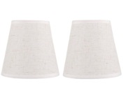 2 abażury lniane beżowe E14 do lamp stołowych i żyrandoli