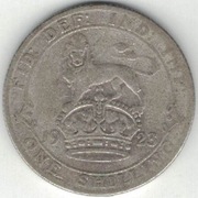 Wielka Brytania 1 szyling shilling 1923 - 23,59 mm - srebro Ag - nr 1