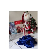 niebieski granatowy łańcuch na choinkę choinkowy błyszczący długi