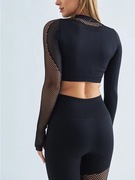 top Bluzka z długim rękawem r. S czarna