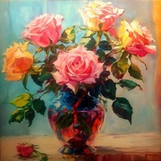 Zbyszek z mazur obraz olejny   RÓŻE