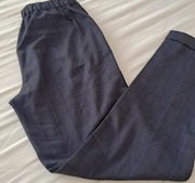 Spodnie eleganckie MNG długie damskie granatowe XS36 w kratkę