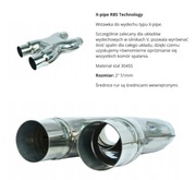 X-PIPE stal 304ss polerowana 2" 51mm + 4 obejmy V-band  - komplet