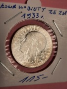 136#N MONETA 5 ZŁ GŁOWA KOBIETY 1933 ROK ZE ZM AG SREBRO ORGINAŁ. 