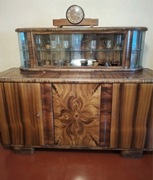 Zestaw mebli Art Deco lata 60-te – witryna + komoda – komplet vintage