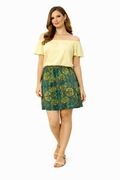 Letnia spódnica 40 trapezowa premium | CHILLYTIME | Zielono-żółty wzór