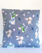 Poszewka świąteczna wielkanoc zajączki szare 40x40cm