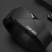 Elegancki pasek męski emporio –czarny, nowoczesny design do każdej okazji 