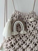 Brelok breloczek tęcza tecza prezent makrama boho Brylok do kluczy