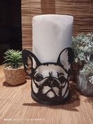 Stojak papierowy ażurowy buldog francuski 