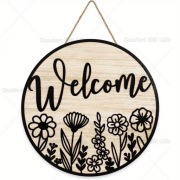 Tabliczka dekoracyjna „Welcome” – 23 cm, nowa, styl boho / rustykalny