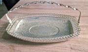 Kosz koszyk srebrny postebrzany plater angielski Queen Anne Gallery