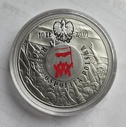 10 złotych 2010r "Polski sierpień 1980", Ag925, Lustrzanka, Stan L.