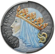 Moneta srebrna Królowa Jadwiga 1 uncja Antique kolor nakład 1000 szt.