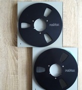 Dwie alu szpule REVOX, 26cm, czarne oryginały w super stanie.