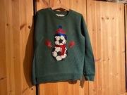 Bluza chłopiec H&M 122/128 święta cekiny zielona