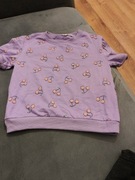 Komplet liliowy dla dziewczynki 6 lat bluzka spódniczka bawełna 