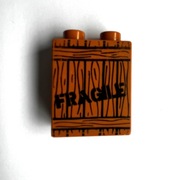 LEGO DUPLO Klocek tematyczny - Ładunek / Skrzynia 1x2 piny brązowy wysoki