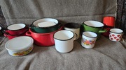 Garnki emaliowane PRL vintage