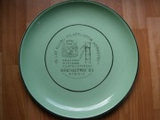 Talerz emaliowany Rybnik Wystawa PZF 15 lat Kopasyny Górnictwo 1983r.