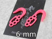 Venom tapery KASTETY tunel plug róż taper 6mm 2szt