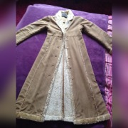 Długi kożuszek beżowy oryginalny S/M, okazja !