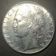 Moneta 100 Lire 1987 Minerva podwójne bicie