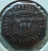 10 Pf Wohlau Wołów 1918 żelazo data 8 mm