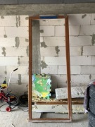 Okno z demontażu złoty dąb balkonowe prawe 89x224