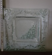 Piękny kwadratowy talerz, kwadratowa patera, stan idealny