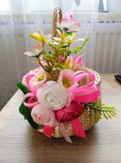 nowy koszyczek wiklinowy wielkanocny z dekoracją 15cm/14cm/10cm 