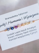 Bransoletka z kamieni naturalnych talizman sodalit ametyst kwarc cytryn 