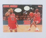 Pocztówka Bravo Sport Dennis Rodman Michael Jordan Chicago Bulls lata 90te