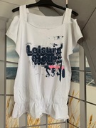 Bluzka na nadrukiem odkryte ramiona r.M