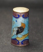 Naparstek kolekcjonerski z emalii komórkowej long tall ptak #2