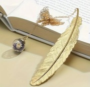 Elegancka zakładka do książki Prezent Metal i suszone kwiaty