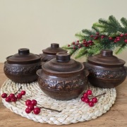 Zestaw glinianych garnków do zapiekania 
