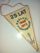 Proporczyk 25 lat Żeglugi Krakowskiej 1973 Kraków Herb 