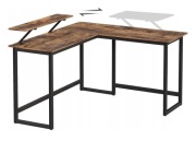 Biurko narożne Loft / Industrialne – L, 140x130 cm + Organizer kabli